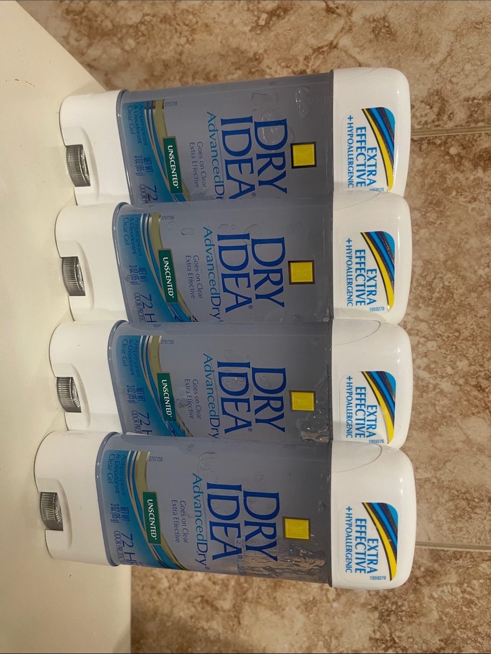 (4) DRY IDEA antiperspirant & deodorant- unscented